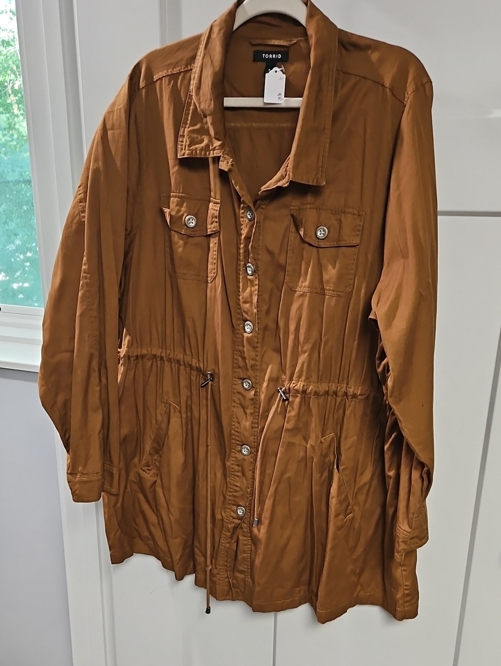 torrid Rust Brown Utility Jacket with Drawstring Waist